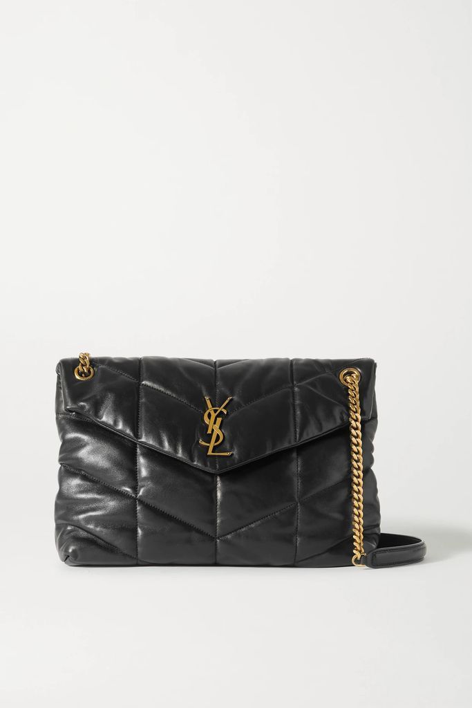 Loulou Puffer Medium Quilted Leather Shoulder Bag - Black