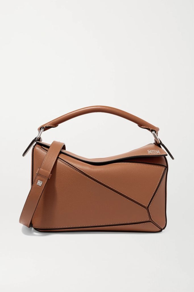 Puzzle Small Leather Shoulder Bag - Tan