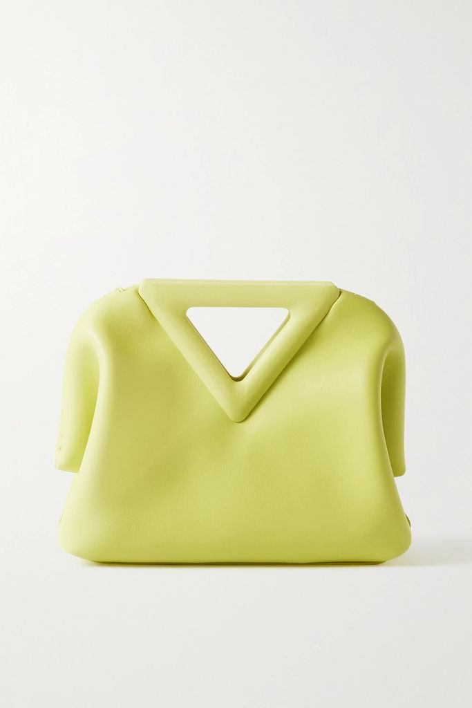 Point Small Leather Tote - Green