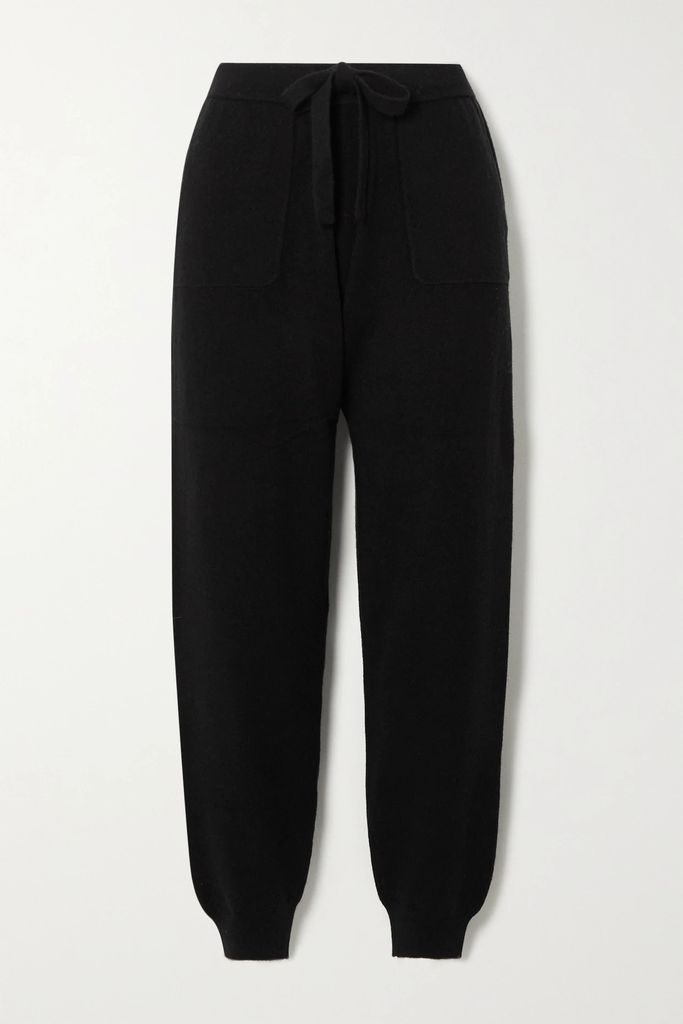 Wool And Cashmere-blend Track Pants - Black
