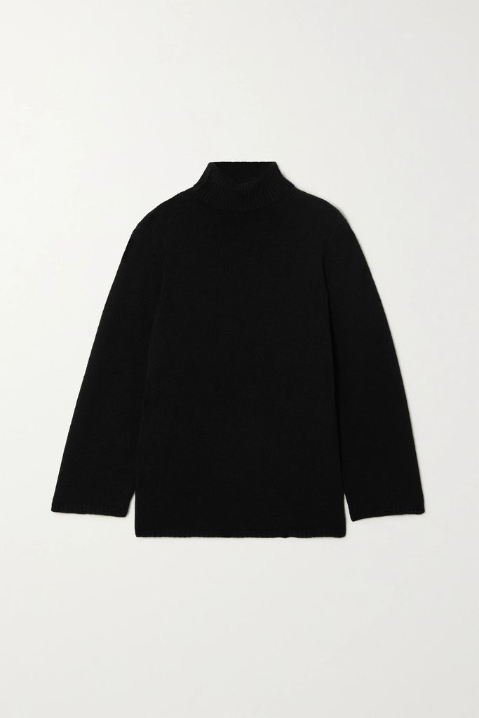 Wool And Cashmere-blend Turtleneck Sweater - Black
