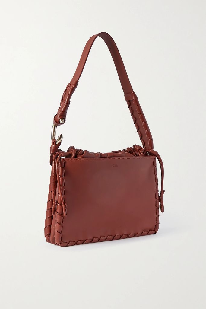 Mate Small Whipstitched Leather Tote - Brown