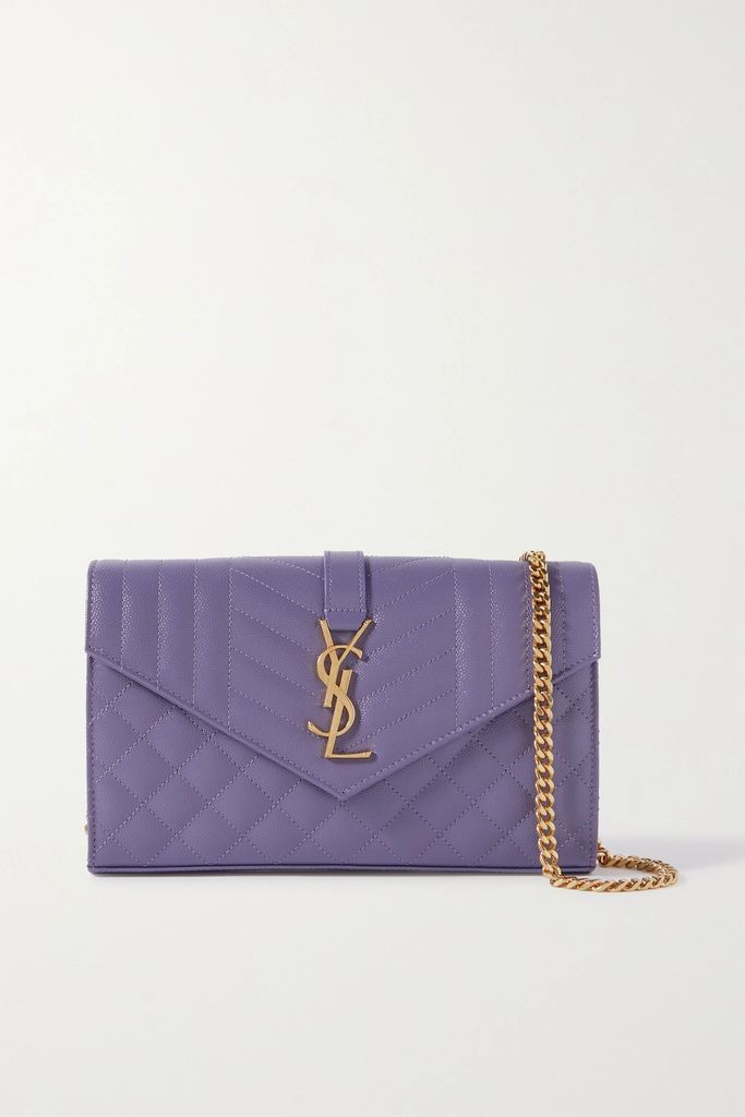 Monogramme Quilted Textured-leather Shoulder Bag - Purple