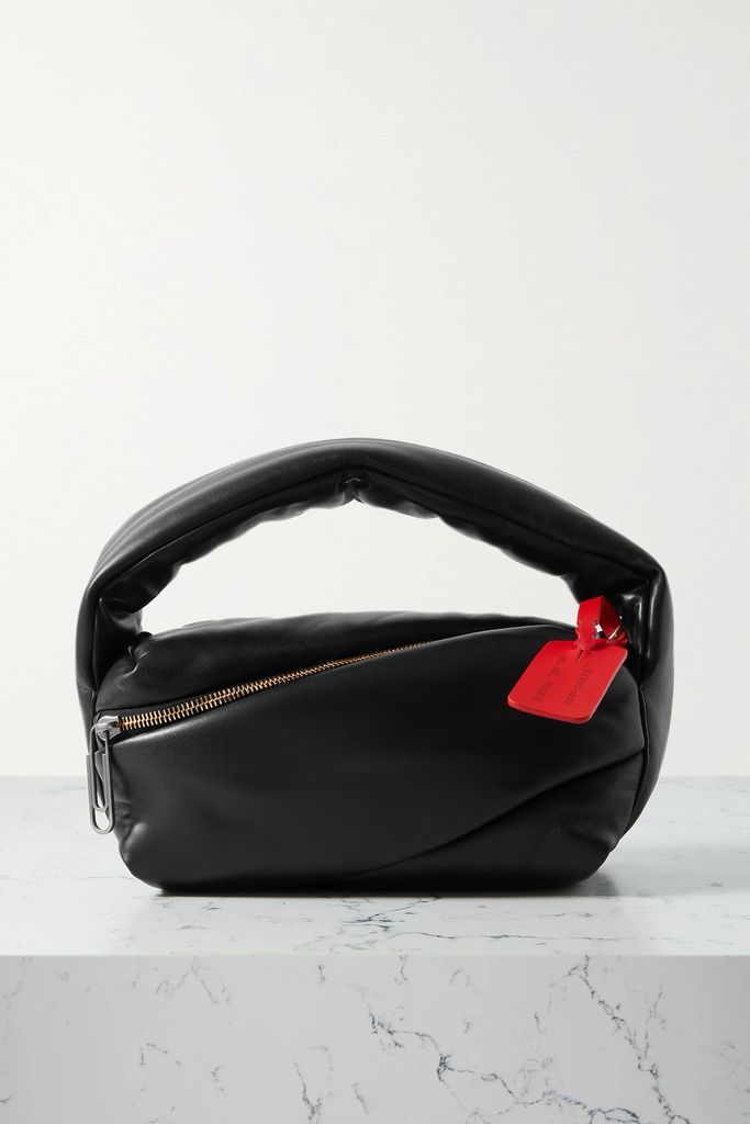 Pump Padded Leather Tote - Black
