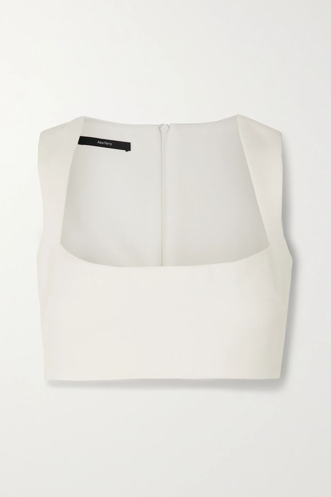 Rae Cropped Crepe Top - White