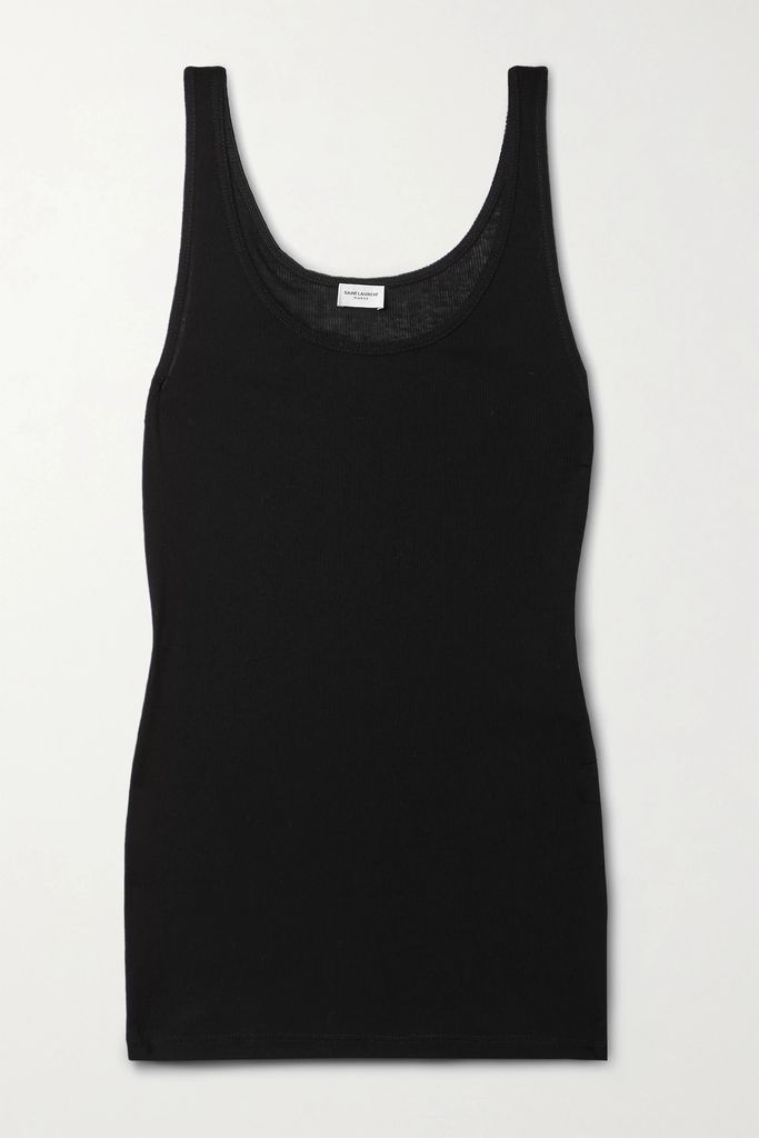 Ribbed Modal And Cotton-blend Jersey Tank - Black