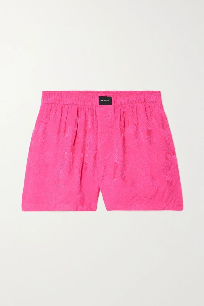 Satin-jacquard Shorts - Pink