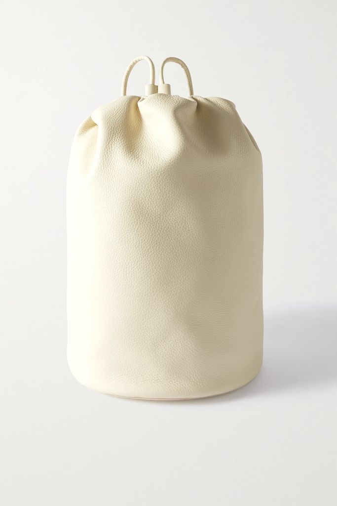 Sporty Textured-leather Backpack - Off-white