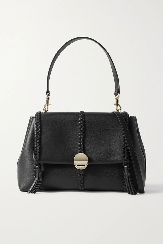 + Net Sustain Penelope Braided Textured-leather Shoulder Bag - Black