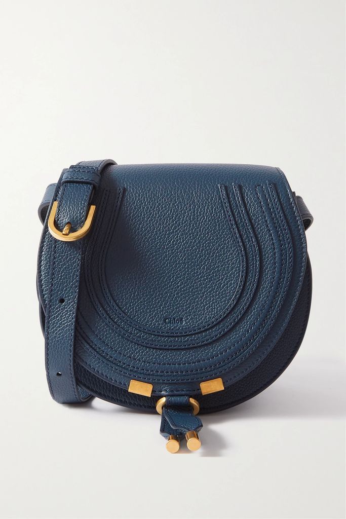 + Net Sustain Marcie Mini Textured-leather Shoulder Bag - Navy