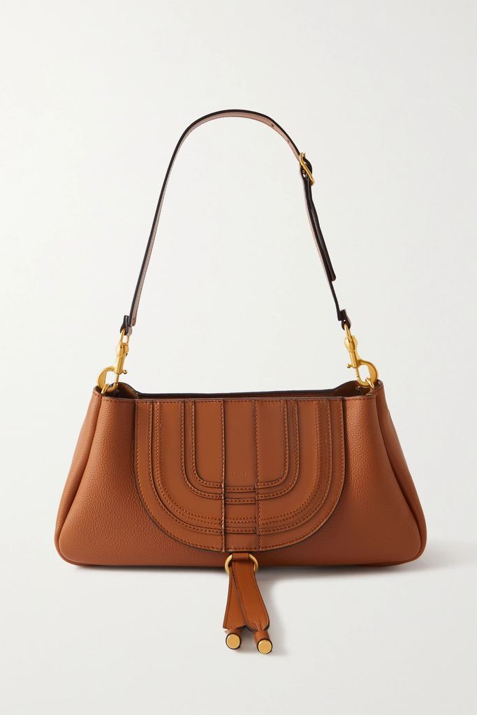 + Net Sustain Marcie Textured-leather Shoulder Bag - Brown