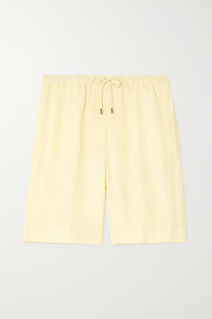 Lyocell And Linen-blend Shorts - Cream