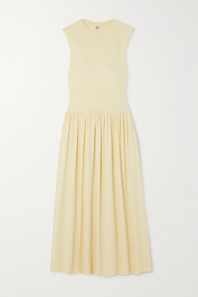 Organic Cotton-jersey Midi Dress - Cream