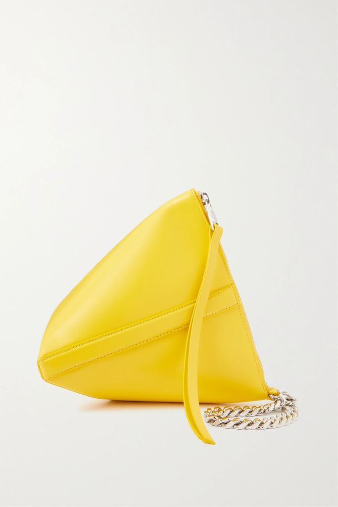 The Curve Leather Clutch - Yellow