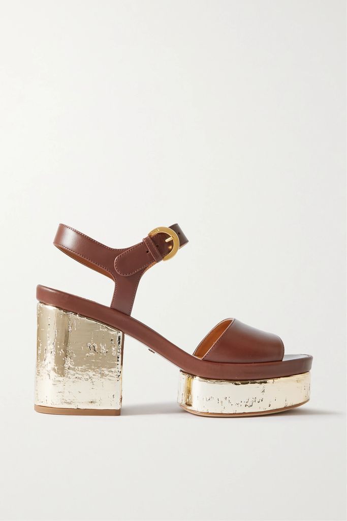 + Net Sustain Odina Leather Platform Sandals - Brown