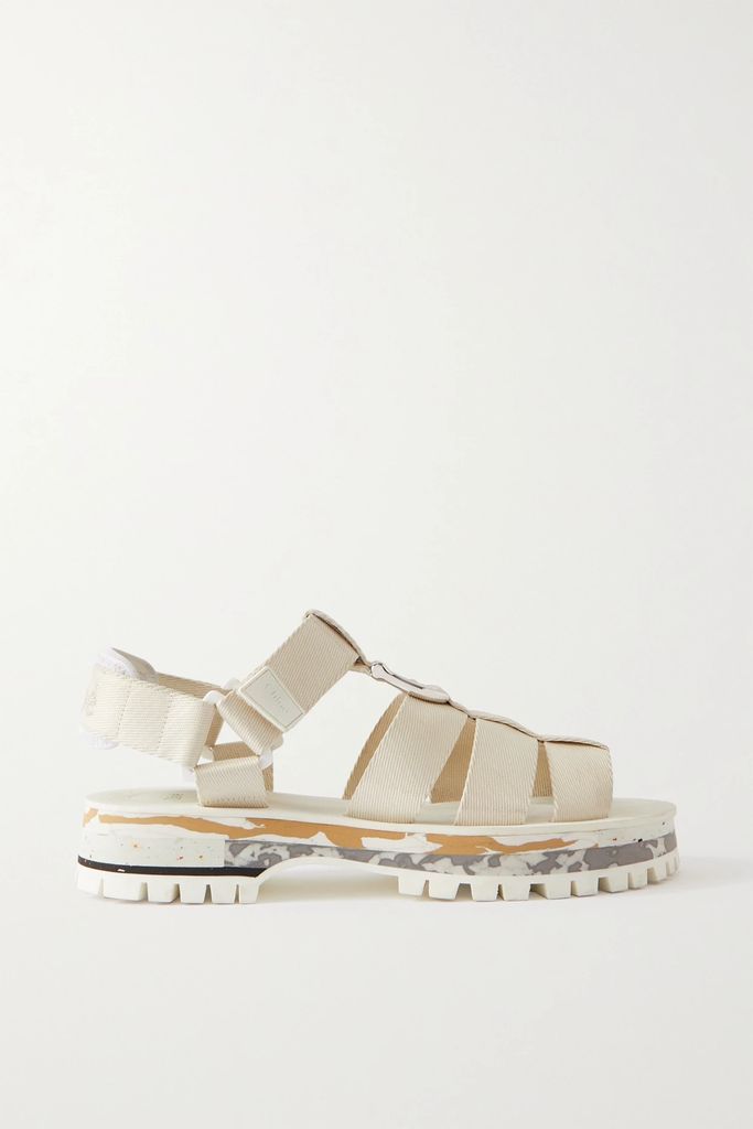 + Net Sustain Nikie Embellished Webbing Flatform Sandals - Light gray