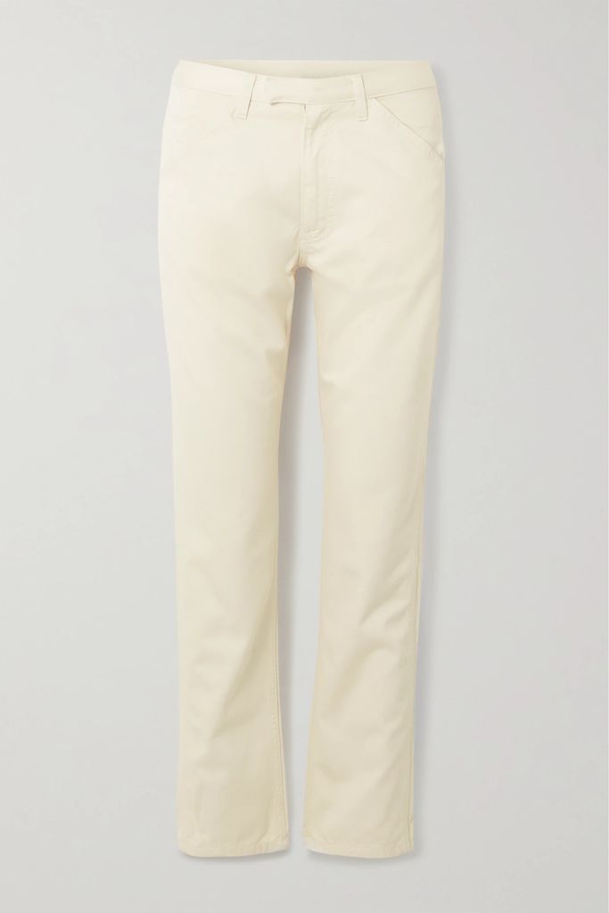 Embroidered Mid-rise Straight-leg Jeans - Off-white