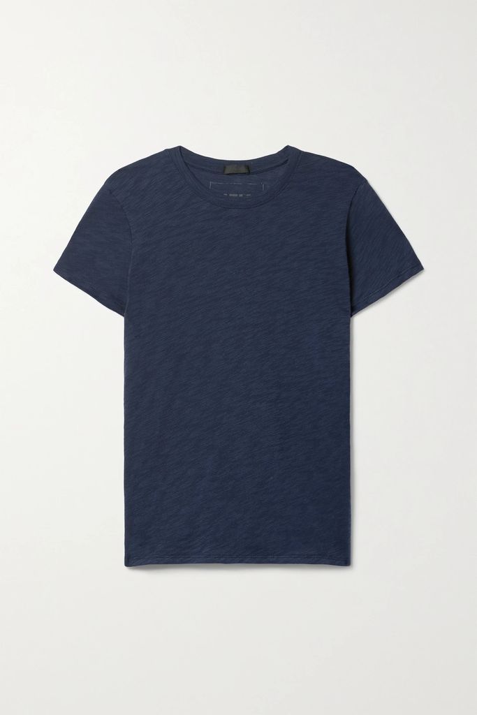Schoolboy Slub Cotton-jersey T-shirt - Midnight blue