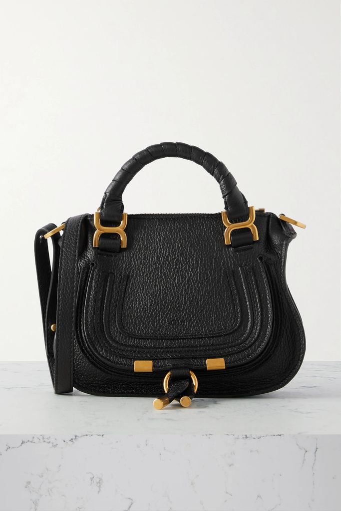 + Net Sustain Marcie Mini Textured-leather Shoulder Bag - Black