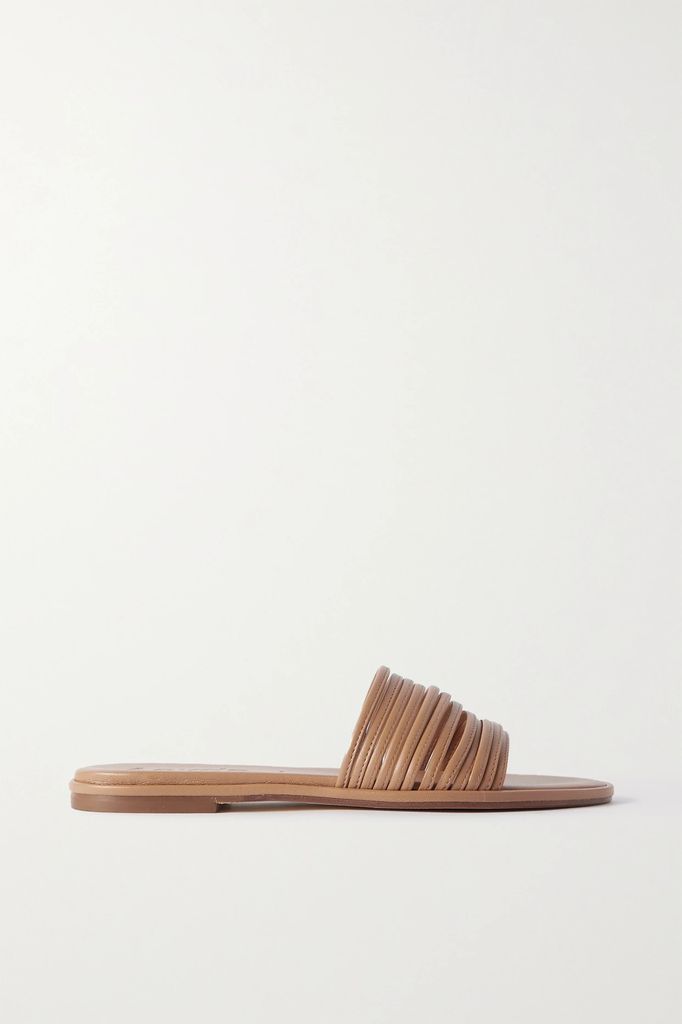 Noa Leather Slides - Tan