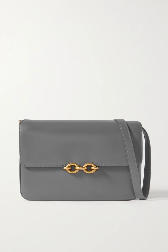 Le Maillon Leather Shoulder Bag - Dark gray