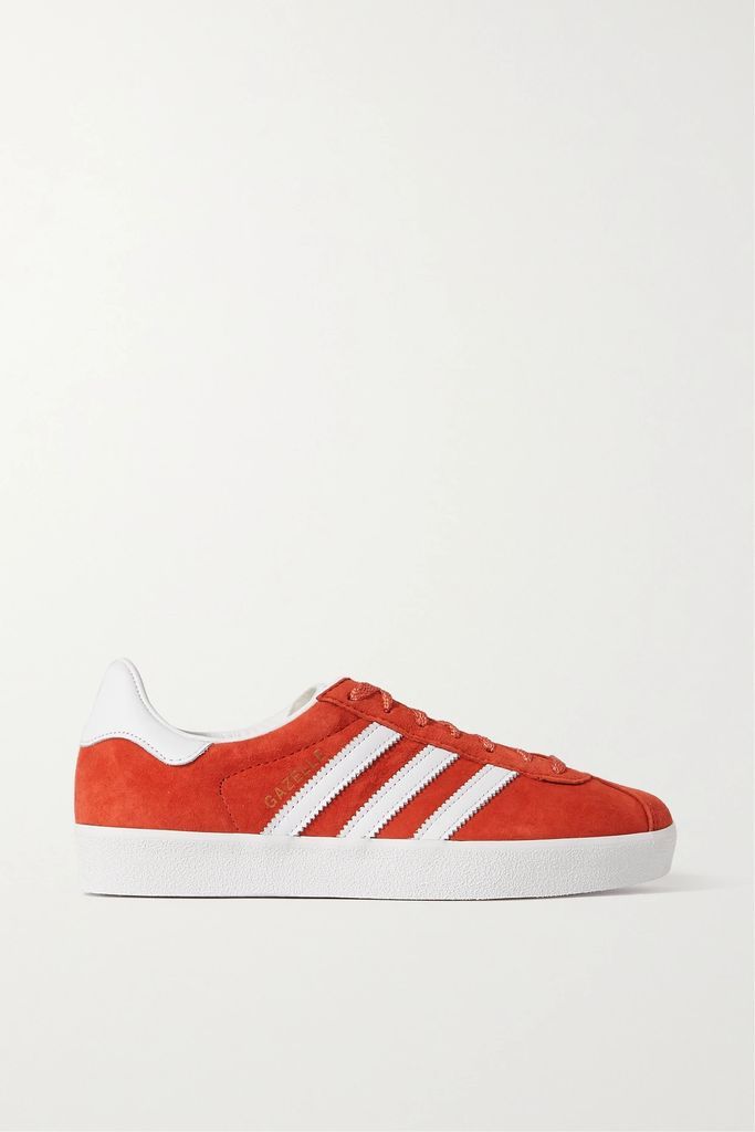 Gazelle 85 Leather-trimmed Suede Sneakers - Red