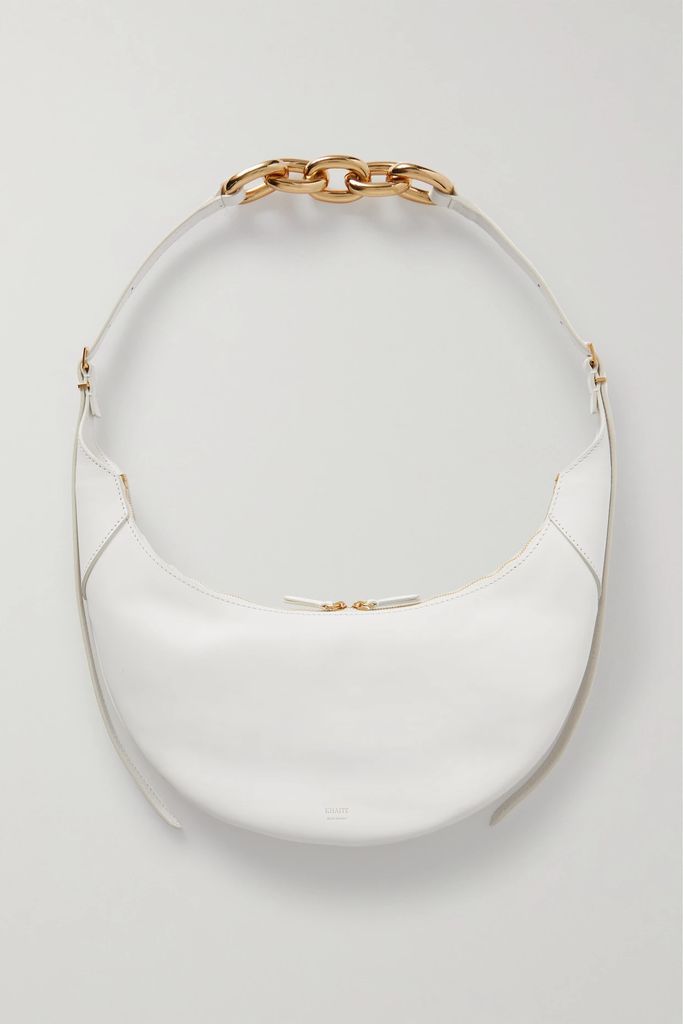 Alessia Medium Chain-embellished Leather Shoulder Bag - White