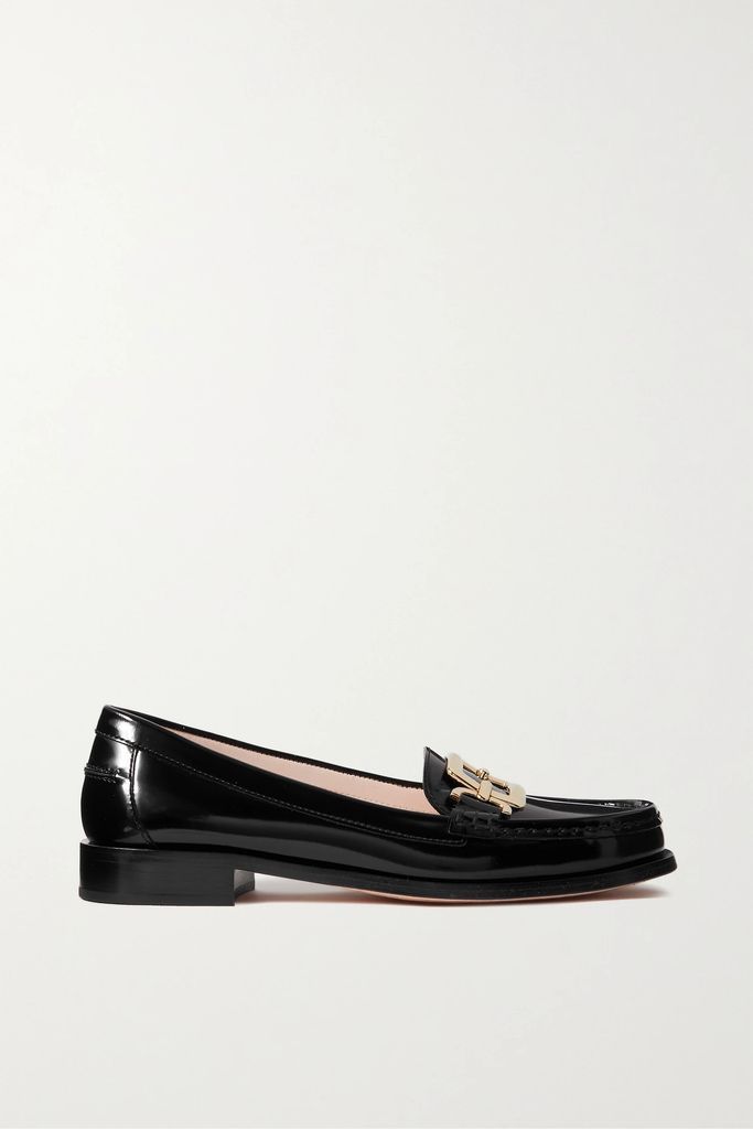 Morsetto Embellished Patent-leather Loafers - Black