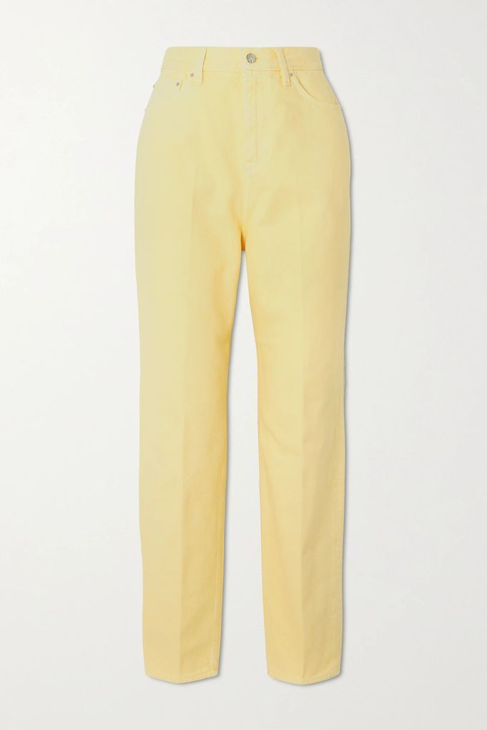 High-rise Straight-leg Organic Jeans - Yellow