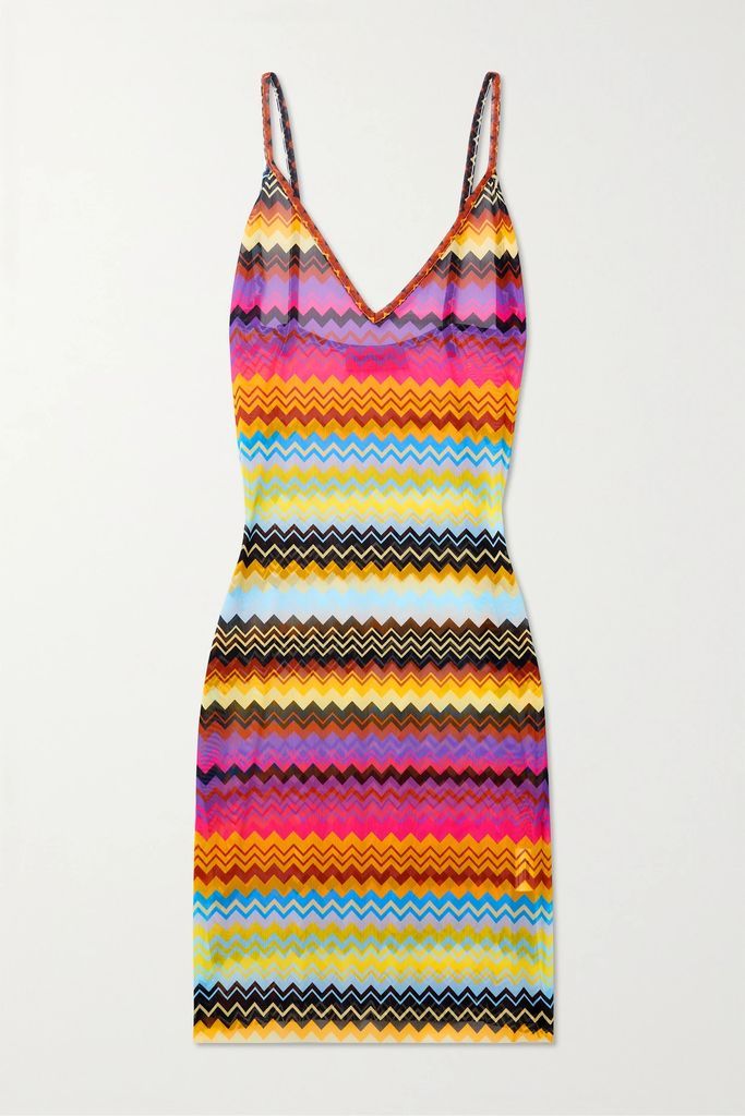 Mare Striped Crochet-knit Mini Dress - Pink
