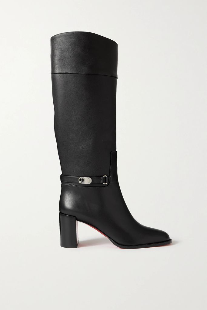 Lock Botta Leather Knee Boots - Black
