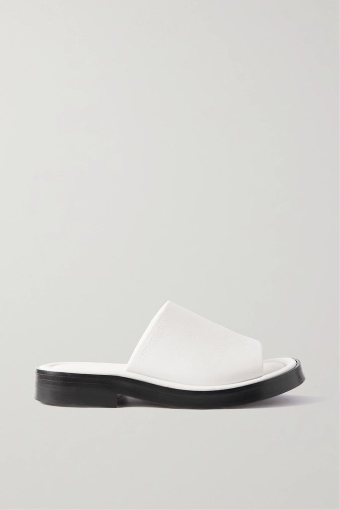 Giunone Leather Slides - White