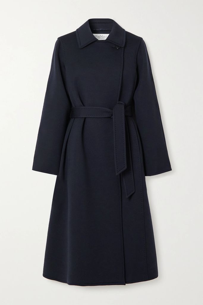 Manuela Belted Wool Coat - Blue