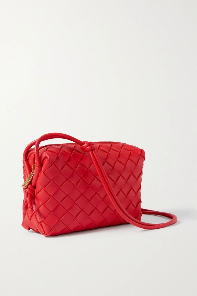 Loop Mini Intrecciato Leather Shoulder Bag - Red