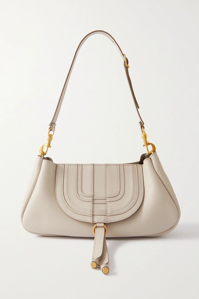 + Net Sustain Marcie Tasseled Textured-leather Shoulder Bag - Gray