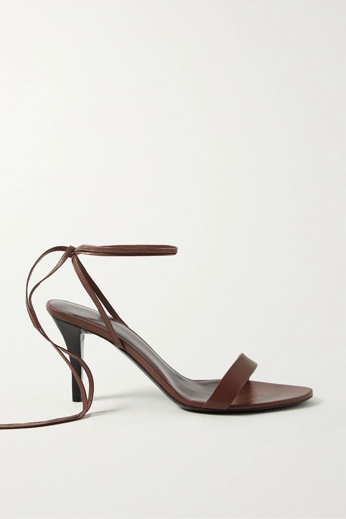 Maud Lace-up Leather Sandals - Camel
