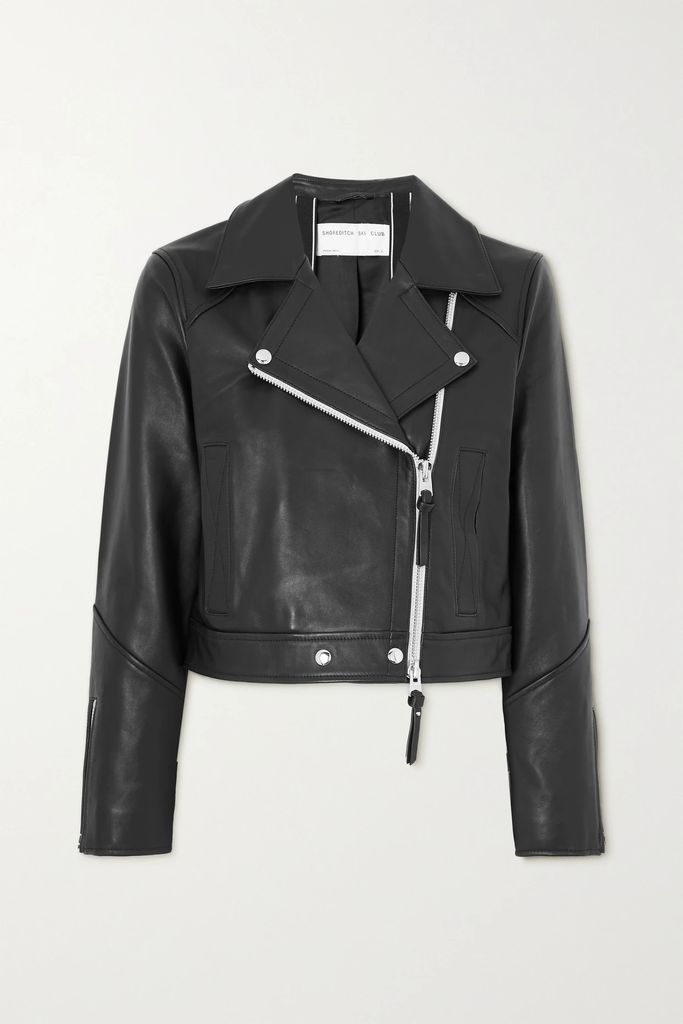 + Net Sustain Vyner Leather Biker Jacket - Black