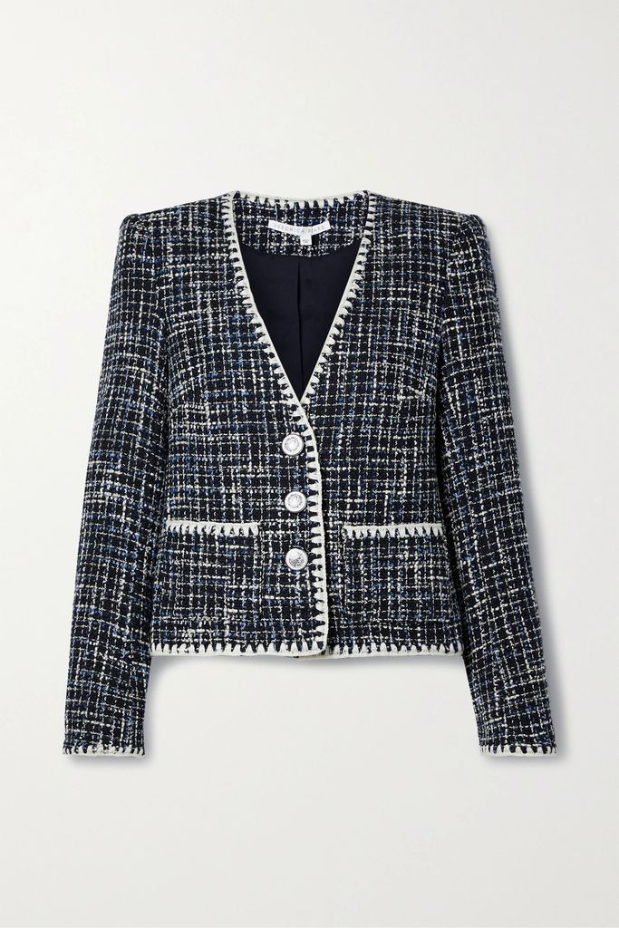 Bosea Cotton-blend Tweed Jacket - Navy