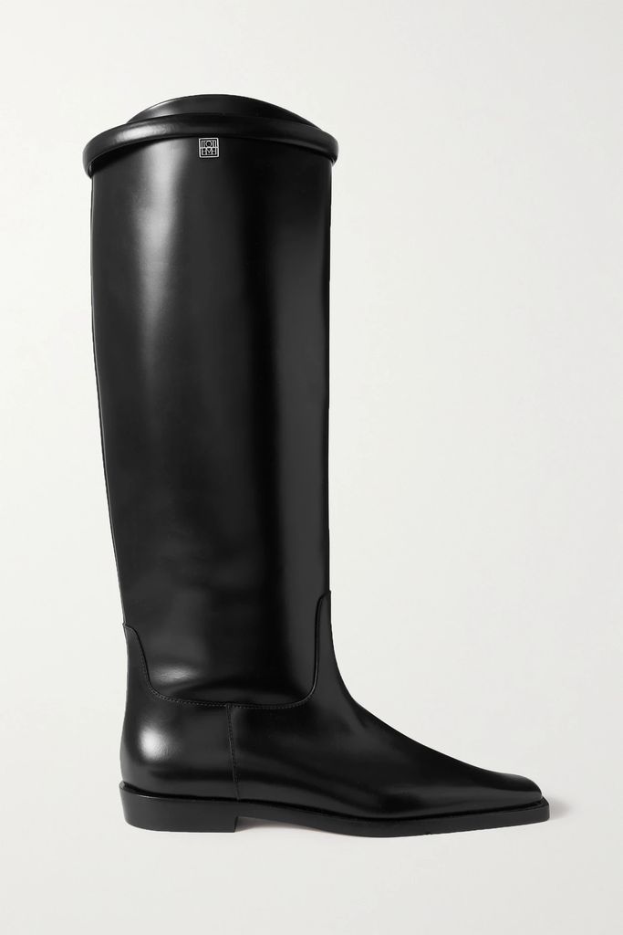 + Net Sustain The Riding Leather Knee Boots - Black