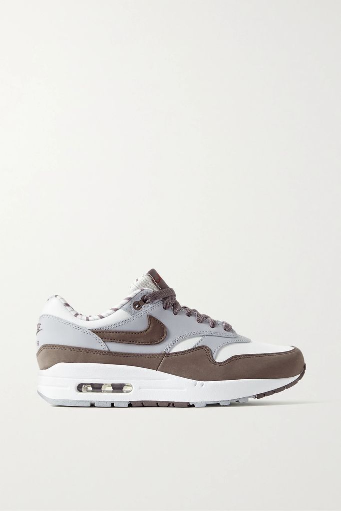 Air Max 1 Shima Shima Suede-trimmed Leather Sneakers - Brown