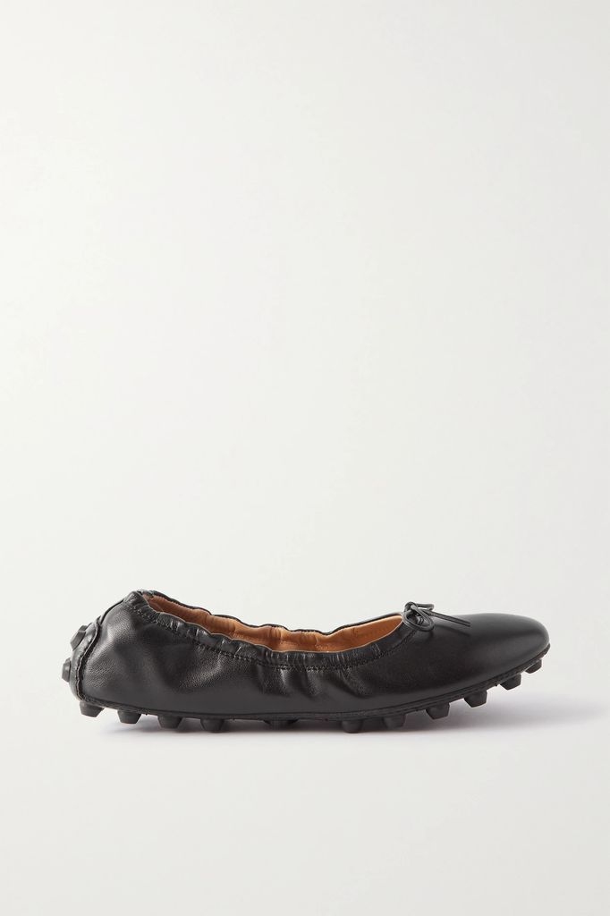Gommini Bubble Leather Ballet Flats - Black