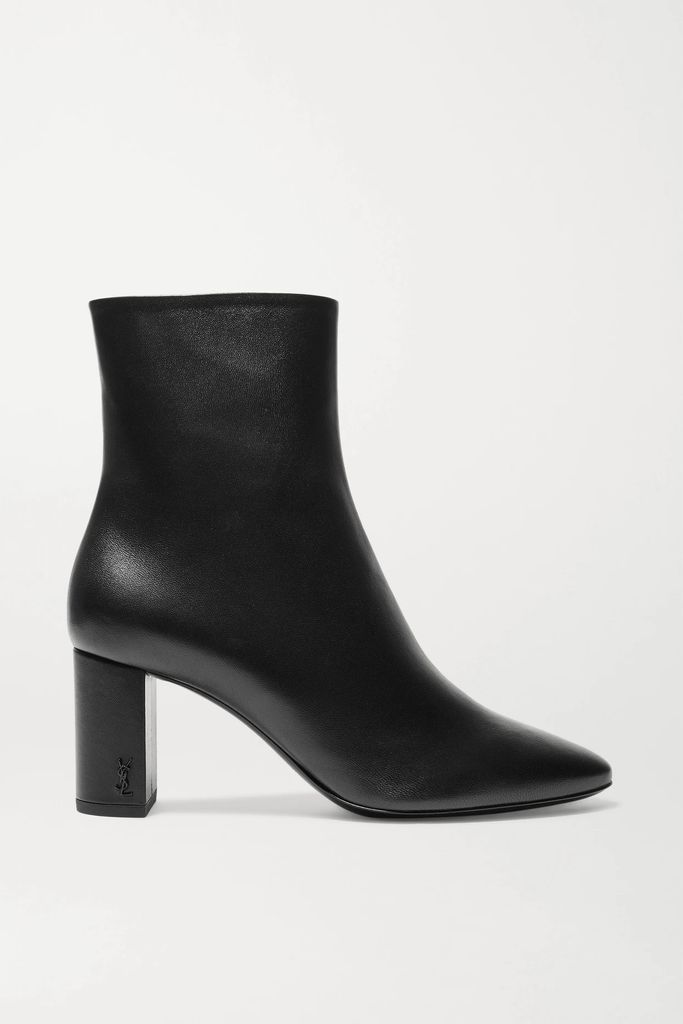 Lou Leather Ankle Boots - Black