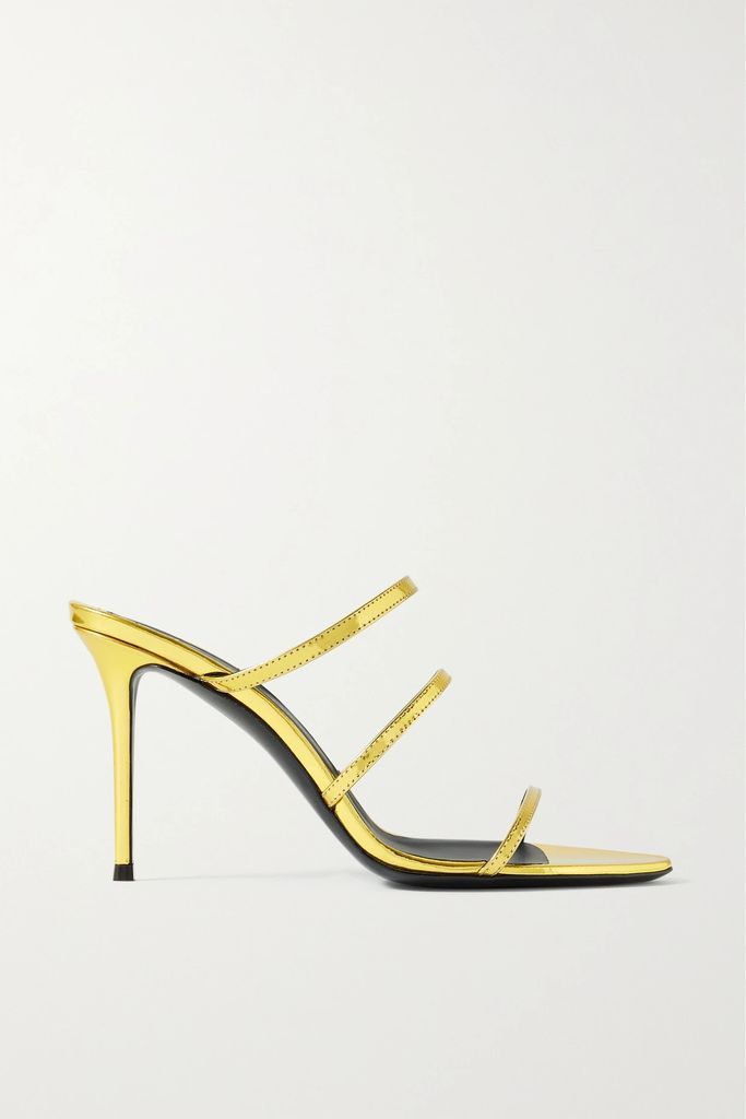 Clandestino Metallic Glossed-leather Sandals - Gold