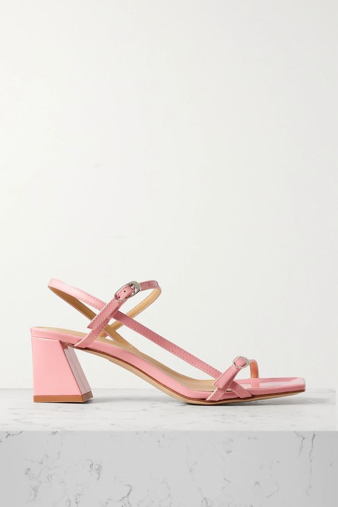 Greta Patent-leather Slingback Sandals - Pink