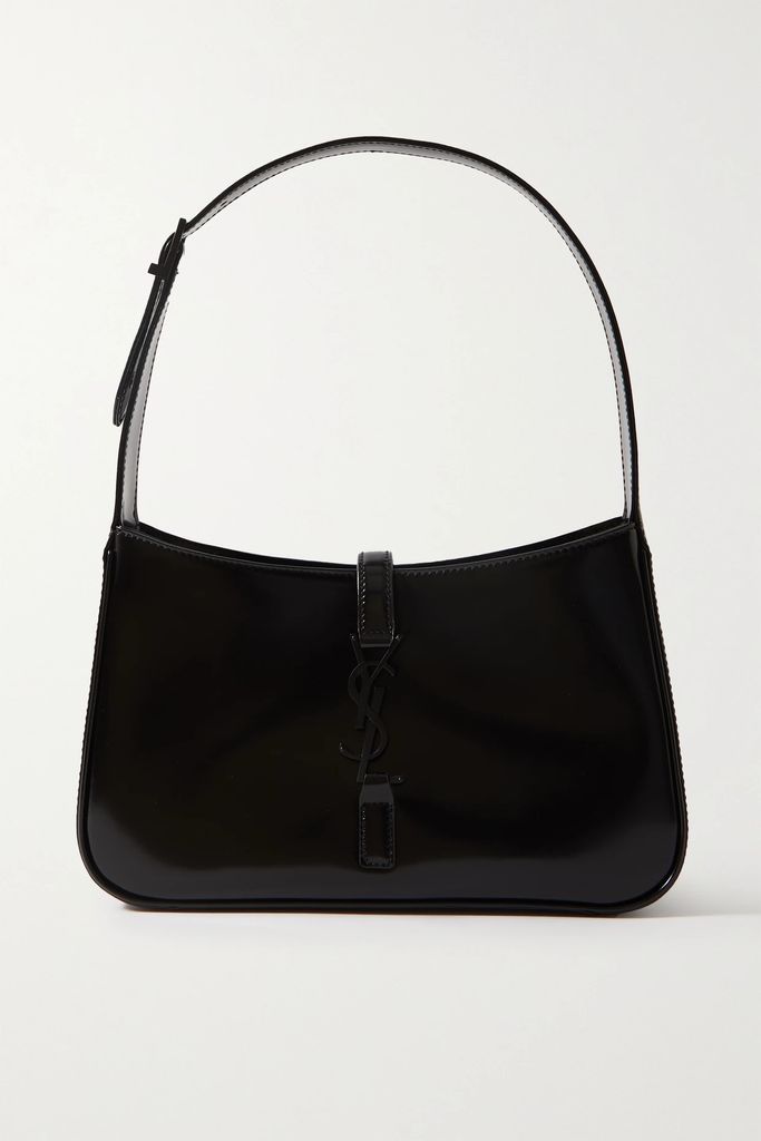 Le 5 À 7 Glossed-leather Shoulder Bag - Black