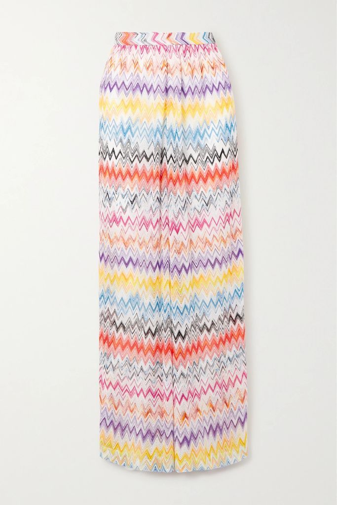 Mare Striped Metallic Crochet-knit Wide-leg Pants - Multi