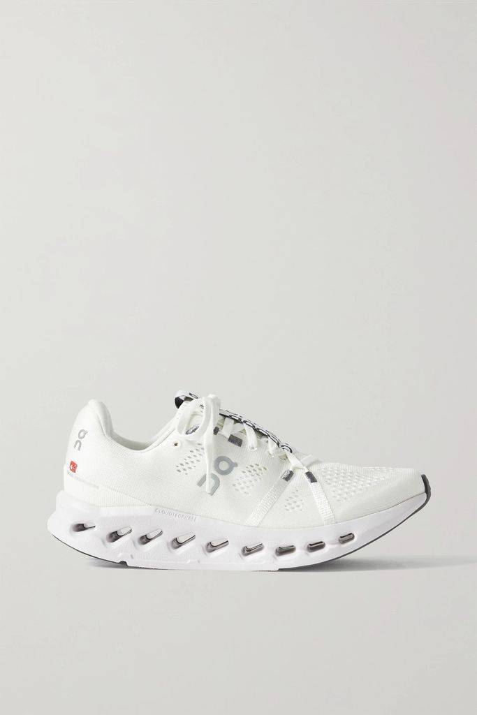 Cloudsurfer Webbing-trimmed Stretch-knit Sneakers - White