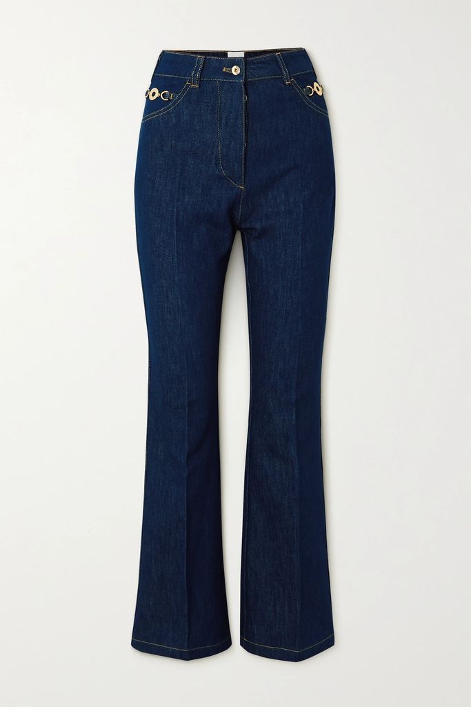 Cropped High-rise Straight-leg Jeans - Blue