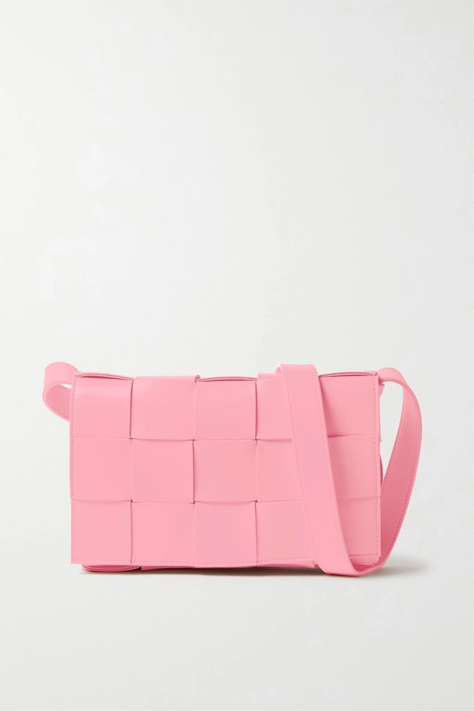 Cassette Intrecciato Leather Shoulder Bag - Pink