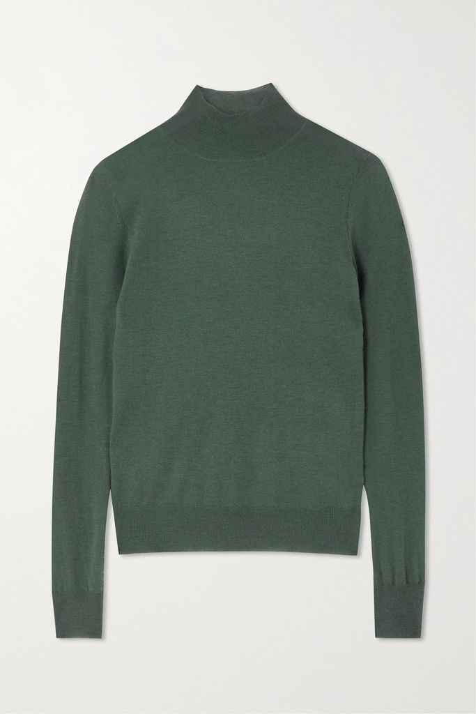 Cashair Cashmere Turtleneck Sweater - Dark green
